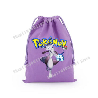 Pokemons Pikachu Storage Drawstring Bag Party Candy Package Cartoon Gengar Charizard Portable Boy Key Pouch Kids Gift Bags