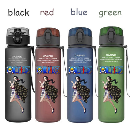 560ML One Piece Water Cup Children Portable Plastic Cartoon Luffy Nami Ace Outdoor Large Capacity Sport Water Drinking Bottle