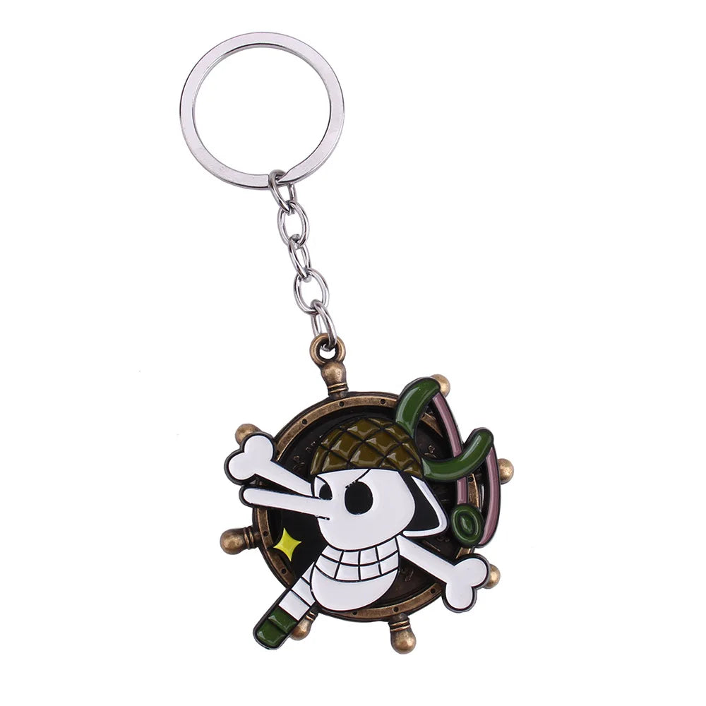 One Piece Luffy Anime Keychain, Cute Metal Cartoon   School Bag Ornament, Birthday Gift for