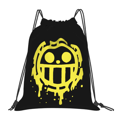 One Piece Zoro Skull Backpack Drawstring Sports Bags Gym Bag Water Resistant  String Sackpack for Exercise
