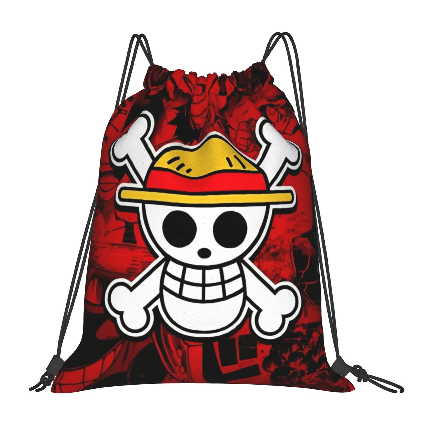 One Piece Zoro Skull Backpack Drawstring Sports Bags Gym Bag Water Resistant  String Sackpack for Exercise