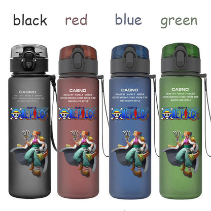 560ML One Piece Water Cup Children Portable Plastic Cartoon Luffy Nami Ace Outdoor Large Capacity Sport Water Drinking Bottle