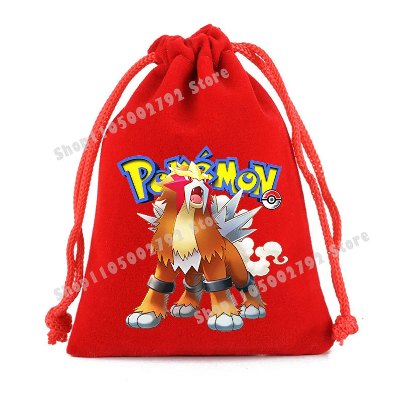 Pokemons Pikachu Storage Drawstring Bag Party Candy Package Cartoon Gengar Charizard Portable Boy Key Pouch Kids Gift Bags