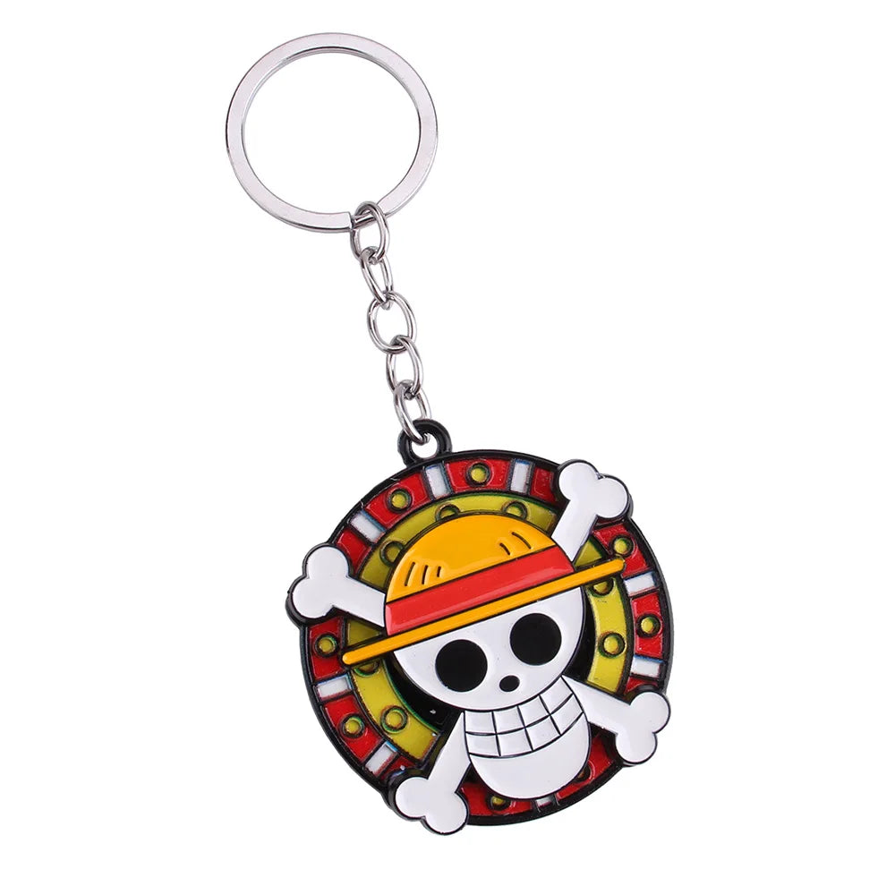 One Piece Luffy Anime Keychain, Cute Metal Cartoon   School Bag Ornament, Birthday Gift for