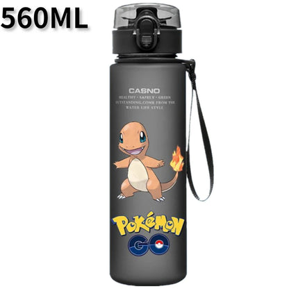 Pokemon 560ML Water Cup Anime Portable Children's Cute Plastic Cartoon Outdoor Sports Large Capacity Water Bottle Gifts