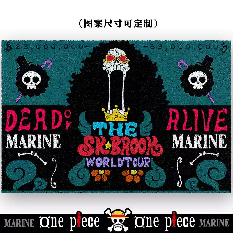 Hot Selling One Piece Anime Cartoon Home Entrance Silk Circle Floor Mat Cuttable Pvc Floor Door Mats Non-Slip Washable Mat Carpe
