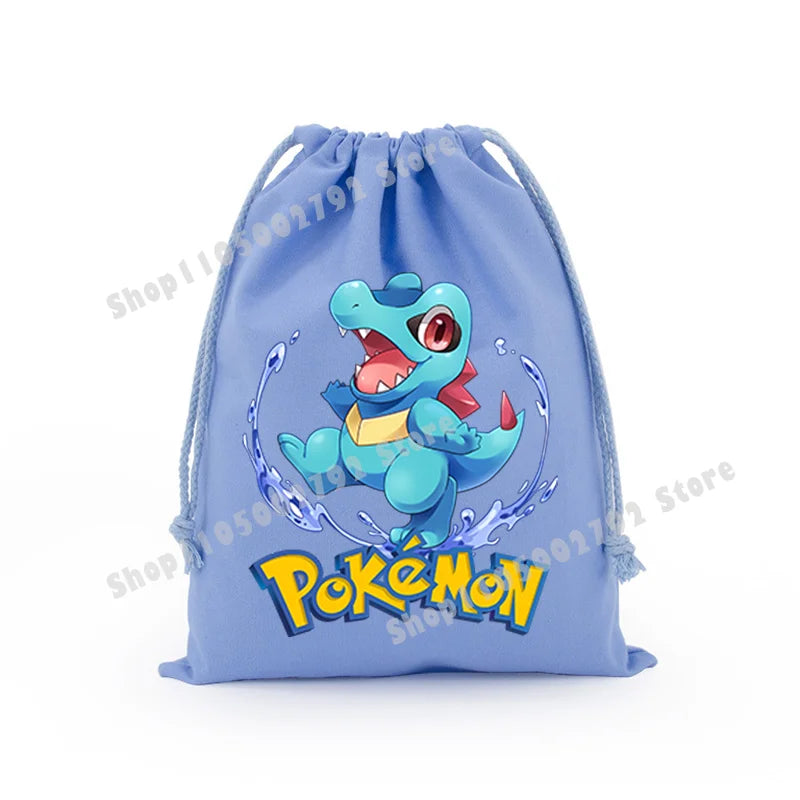 Pokemons Pikachu Storage Drawstring Bag Party Candy Package Cartoon Gengar Charizard Portable Boy Key Pouch Kids Gift Bags