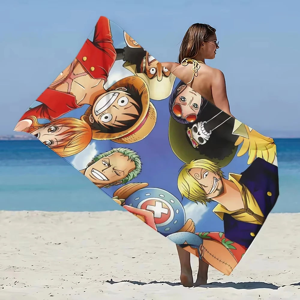 Anime One PIECES Luffys Gear 5 Beach Towel Microfiber Sand Free Quick Dry Pool Towels Gift for Women Travel Gym Shower Camping