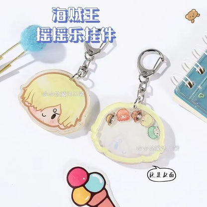 One Piece Monkey D Luffy Kawaii Cartoon Keychain Anime Backpack Charm Cute Small Gift Merchandise Japanese Anime Figure