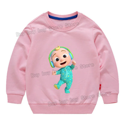 Cocomelons Sweatshirt Kids Cartoon Cotton Pullover Long Sleeve Clothing Boys Girls Hoodie Autumn Spring Tops Clothes Sportswear
