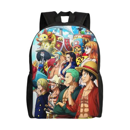 One Piece Luffy  Casual Backpack Durable Student Hiking Travel Cartoon  Daypack for Men Women College Shoulder Bag