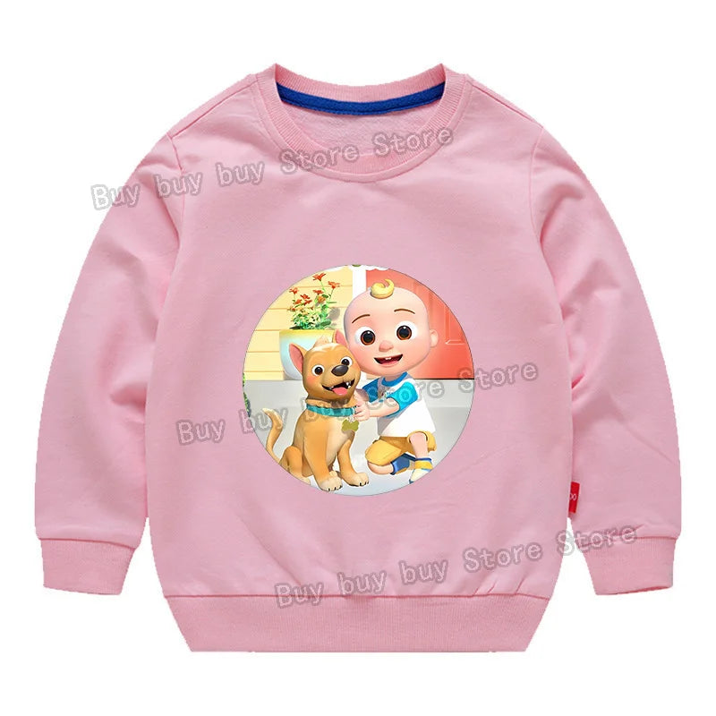 Cocomelons Sweatshirt Kids Cartoon Cotton Pullover Long Sleeve Clothing Boys Girls Hoodie Autumn Spring Tops Clothes Sportswear