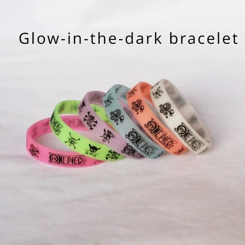 One Piece Fluorescent Bracelet Decoration Anime Figures Personality Toy Cartoon Bracelet Decoration Cute Children Birthday Gifts