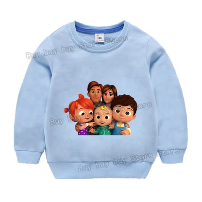 Cocomelons Sweatshirt Kids Cartoon Cotton Pullover Long Sleeve Clothing Boys Girls Hoodie Autumn Spring Tops Clothes Sportswear
