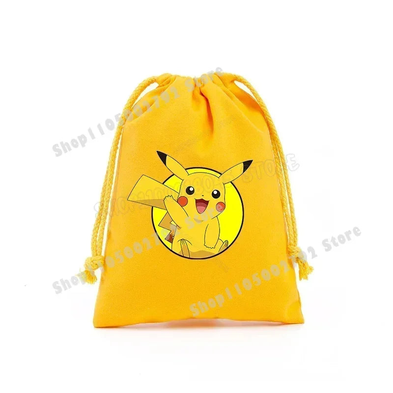 Pokemons Pikachu Storage Drawstring Bag Party Candy Package Cartoon Gengar Charizard Portable Boy Key Pouch Kids Gift Bags