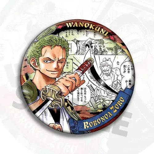 One Piece Zoro Anime Badge Pin Brooch Replica Collectible Shiny Film Medal Merchandise Accessories Gift for Fans Cosplay Party
