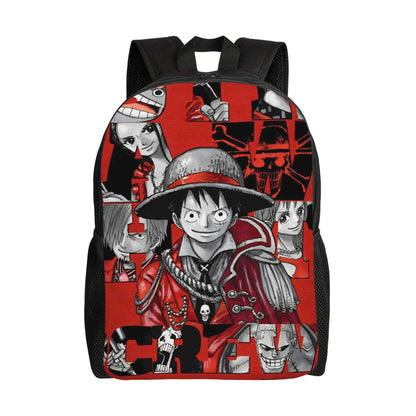 One Piece Luffy  Casual Backpack Durable Student Hiking Travel Cartoon  Daypack for Men Women College Shoulder Bag