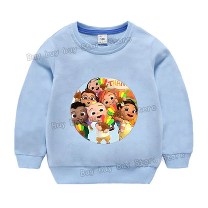 Cocomelons Sweatshirt Kids Cartoon Cotton Pullover Long Sleeve Clothing Boys Girls Hoodie Autumn Spring Tops Clothes Sportswear