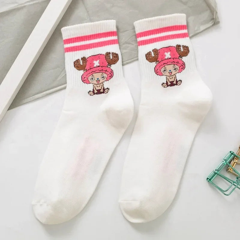 New One Piece Cotton Stockings Women Men Cute Socks Cartoon Anime Derivative Peripherals Basketball Sock Birthday Party Gifts