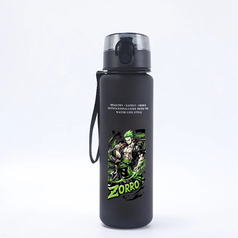 650ml Ones Piece Kids Water Bottle Sport Anime Zoro-Luffy-Cute Boy Travel Lifting Rope Portable Drink Water Bottle Birthday Gift