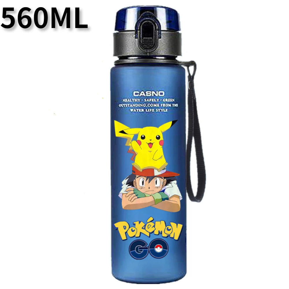 Pokemon 560ML Water Cup Anime Portable Children's Cute Plastic Cartoon Outdoor Sports Large Capacity Water Bottle Gifts