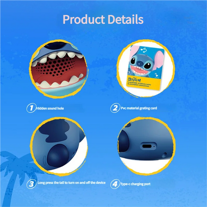 Disney Stitch 3D Stereo Bluetooth Speaker High Sound Quality Subwoofer Gift Suit Desktop Ornament Cartoon Anime Peripheral Toy