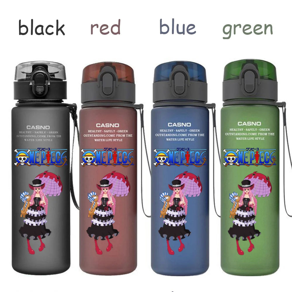 560ML One Piece Water Cup Children Portable Plastic Cartoon Luffy Nami Ace Outdoor Large Capacity Sport Water Drinking Bottle