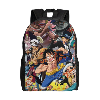 One Piece Luffy  Casual Backpack Durable Student Hiking Travel Cartoon  Daypack for Men Women College Shoulder Bag