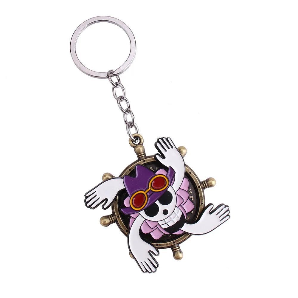 One Piece Luffy Anime Keychain, Cute Metal Cartoon   School Bag Ornament, Birthday Gift for