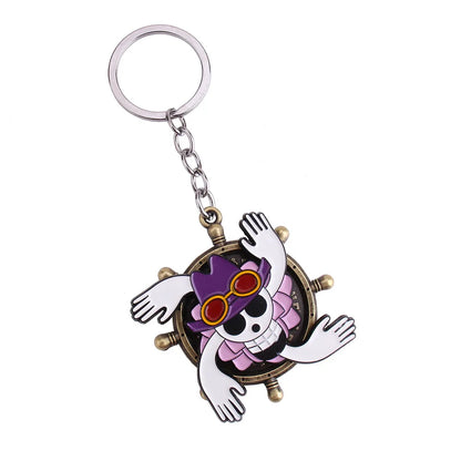 One Piece Luffy Anime Keychain, Cute Metal Cartoon   School Bag Ornament, Birthday Gift for