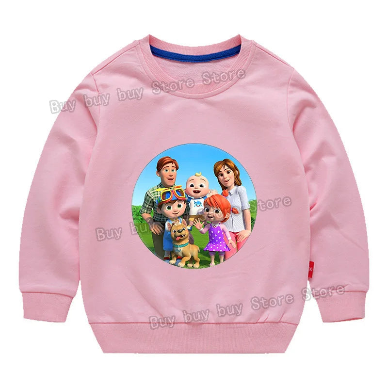 Cocomelons Sweatshirt Kids Cartoon Cotton Pullover Long Sleeve Clothing Boys Girls Hoodie Autumn Spring Tops Clothes Sportswear