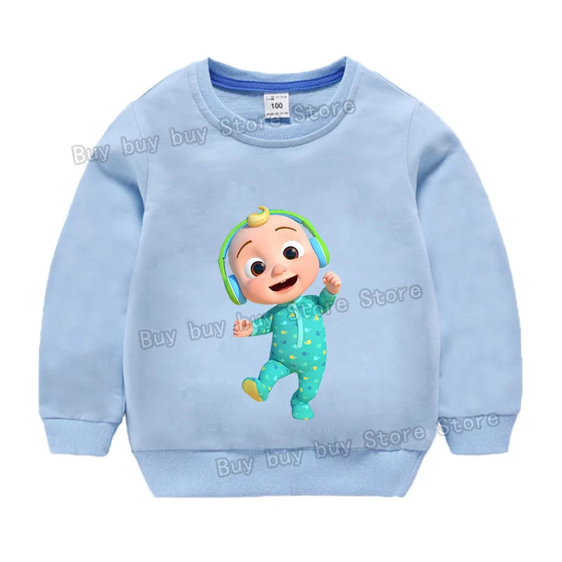 Cocomelons Sweatshirt Kids Cartoon Cotton Pullover Long Sleeve Clothing Boys Girls Hoodie Autumn Spring Tops Clothes Sportswear